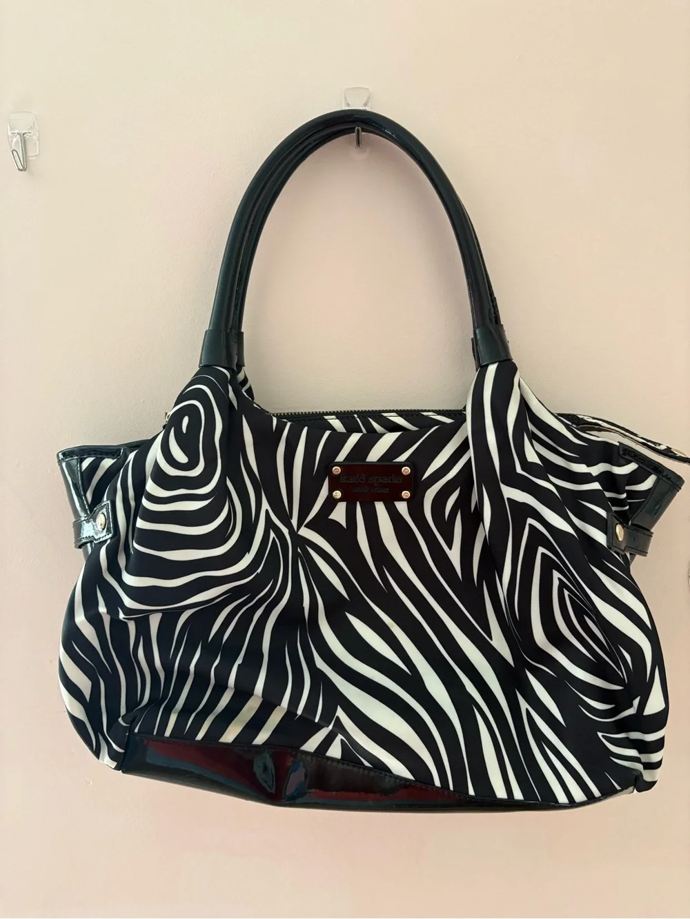 Kate Spade Black and White Zebra-Print Shoulder Bag